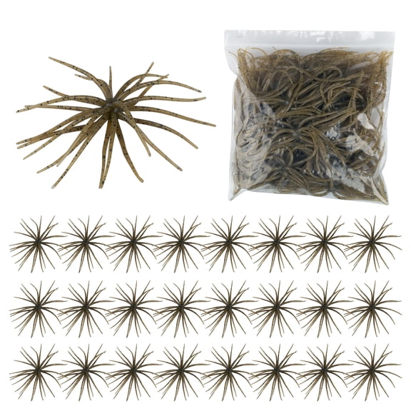 Bombrooster 25-Pack Single Color Sea Urchin Bass Lures, Glitter PET Soft Baits for Drop Shot, Wacky Rig, Ned Rig, Sizes 1.5 / 2.75 / 3.5 / 4 in