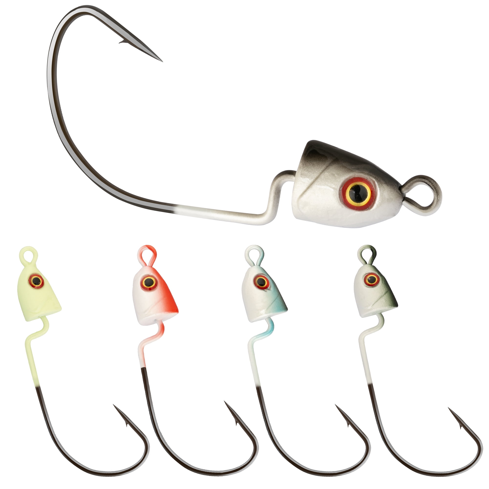 Bombrooster 5 PCS Texas Ned Rig Jig Heads Weedless, 1/4oz & 3/16oz Weighted  Hooks for Freshwater Saltwater Bass Fishing - Walmart.com
