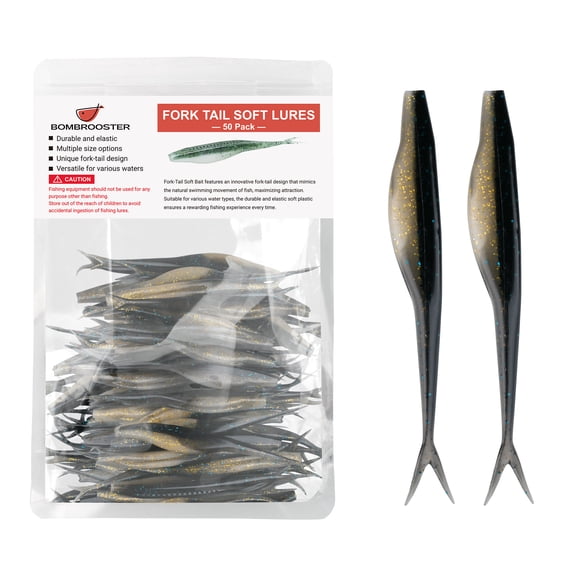 Bombrooster 50-Pack Senko Lure Set — 4/5-Inch Salt-Impregnated Soft Baits, Designed for Bass Fishing