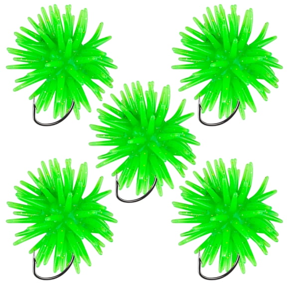 Bombrooster Pre-Rigged Floating Sea Urchin Lures with Hooks – Soft Tentacle Baits for Bass, Available in 5/9/10/15 Packs (1/1.5/2 Inch)