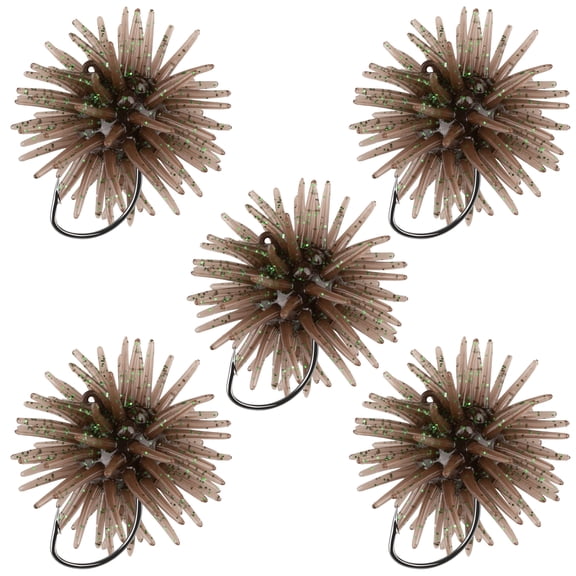 Bombrooster Pre-Rigged Floating Sea Urchin Lures with Hooks – Soft Tentacle Baits for Bass, Available in 5/9/10/15 Packs (1/1.5/2 Inch)
