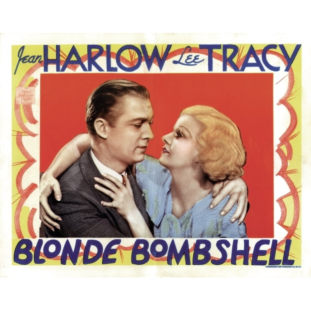 Bombshell (Aka Blonde Bombshell) From Left Lee Tracy Jean Harlow 1933 ...