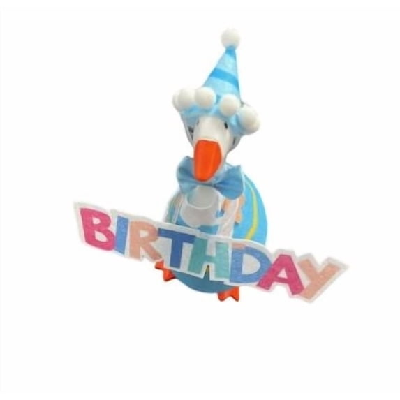 Bomd 7 Inch Desk Goose Outfit, Festive Clothes & Accessories for Desktop Goose Statues, Party Hat, Bow Tie And Birthday Banner, for Office, Home Table Decor And Birthday Gifts,Blue