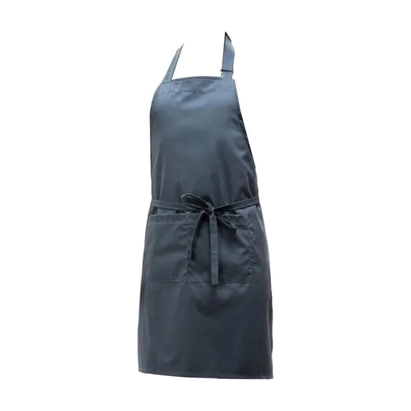 Bomd Adjustable Bib Apron with Long Ties for Women Men, 5 Colors, Flexible Neck Strap And Extended Ties Nice Fit, Durable Apron For Home Cooking And Professional Chef Kitchen Work Gray