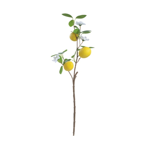 Bomd Artificial Lemons Branches, 3 Head Faux Lemons with Stem Fake Lemon Themed ,Fake Lemons Decor for Vase Filler, Kitchen Decoration Party Farmhouse Decor,Yellow