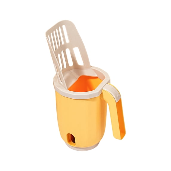 Bomd Cat Litter Scooper With Holder, 2-In-1 Litter Shovel With Built-In Waste Can, Large Capacity Portable Cat Scoop, Integrated Waste Storage, Convenient All-In-One Tool For Cleaning Yellow
