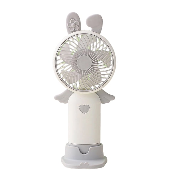 Bomd Cute Portable Handheld Mini Fans, USB Rechargeable Personal Fan for Women, Battery Operated Small Kawaii Hand Held Fan for Travel/Camping/Outdoor/Home/Office (White)