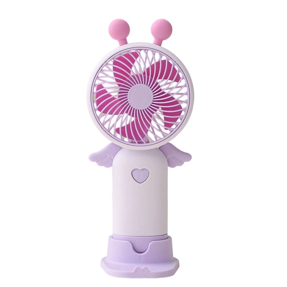 Bomd Cute Portable Handheld Mini Fans, USB Rechargeable Personal Fan for Women, Battery Operated Small Kawaii Hand Held Fan for Travel/Camping/Outdoor/Home/Office (Purple)