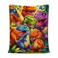thumbnail image 1 of Bomd Dinosaur Blanket for Boys Girls, 3D Print Dinosaur Throw Blanket, Cute Smiling Dinosaurs HD Digital Print Flannel, Ultra Soft Lightweight All Season Toddler Blanket (59"x39.4"), 1 of 6