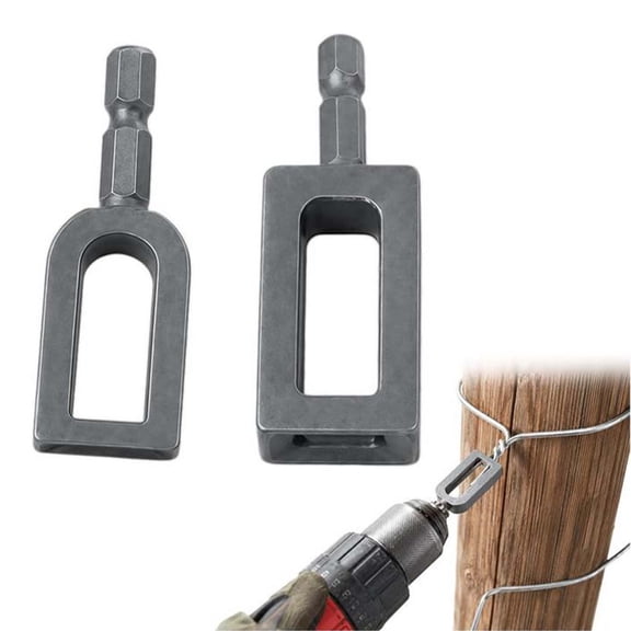 Bomd Electric Drill Wire Twisting Tool, Heavy Duty Wire Twister with 1/4" Hex Shank, Professional Wire Twisting Tool for Fencing, Rebar Tying, Construction, Alloy Steel (2pcs)