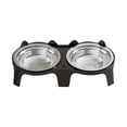 thumbnail image 1 of Bomd Elevated Cat Bowls, Tilted Stand Anti Vomiting Raised Cat Dishes for Food and Water, 2 Stainless Steel Bowls Non-Slip Design, Feeding for Cats and Puppy Daily Eating Drinking Black, 1 of 6