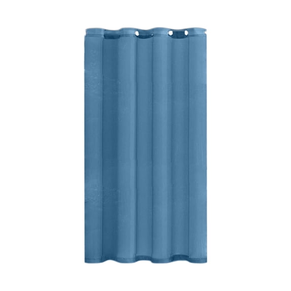 Bomd Fabric Shower Curtain, No Hooks & Liner Needed, Soft Waterproof Hotel Style Cloth Curtain, Reusable & Machine Washable Design with Built-in Hooks, Blue, Standard Size 72x52 Inch
