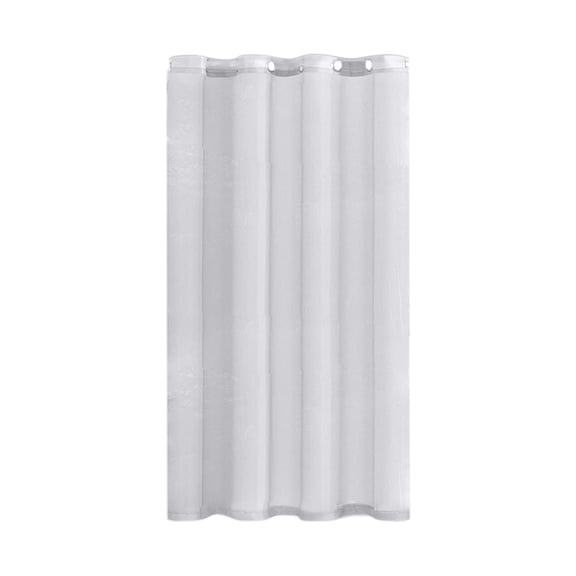 Bomd Fabric Shower Curtain, No Hooks & Liner Needed, Soft Waterproof Hotel Style Cloth Curtain, Reusable & Machine Washable Design with Built-in Hooks, White, Standard Size 72x52 Inch
