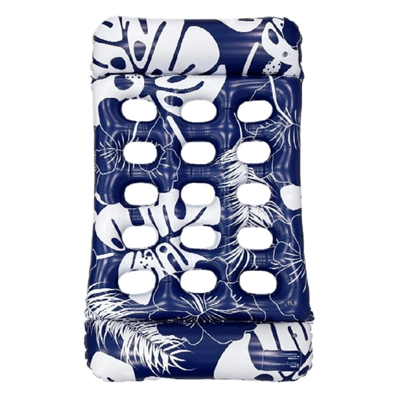 Bomd Inflatable Pool Float for Adult, Comfortable Water Lounge Raft With Headrest And Footrest, Tropical Floral Print, Breathable Holes Design, for Relaxing In The Pool, Beach This Summer