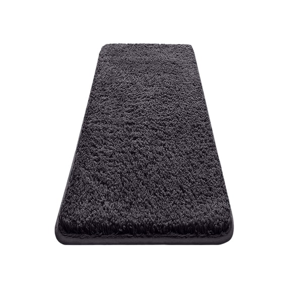Bomd Luxury Long Bathroom Runner Rug, 15.7x47.2 Inch Thick Soft and Absorbent Microfiber Non Slip Bath Mat, Rubber Backing Quick Dry Rugs Carpets, Machine Washable Plush Mats , Black