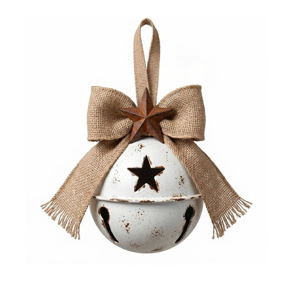 Bomd Metal Bell Hanging Ornament Star Shaped Hollow Bow with Berry Accents for Independence Day Door Decoration Patriotic Holiday Home Wreath Accessory Ornament,Red