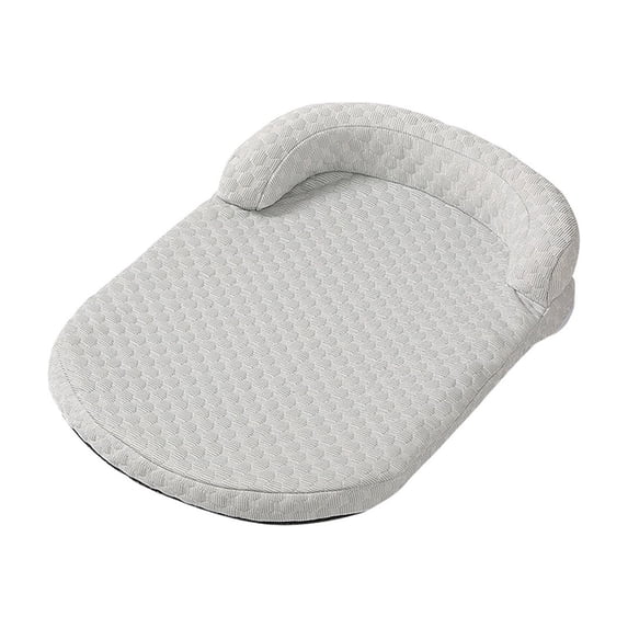 Bomd Orthopedic Dog Beds Large Sized Dog, Washable Waterproof Oval Large Dog Bed with Removable Cover, Pet Bed with Bolster & Non-Skid Bottom, Grey, 17.7''x13.8''