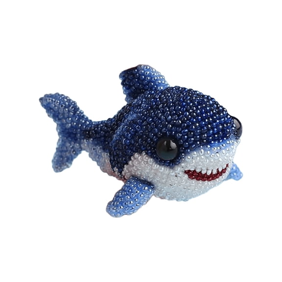 Bomd Shark Bead Embroidery Kit, DIY Underwater Creature Beaded Craft Set with Instruction Guide, 3D Ocean Style Beadwork Art Supplies for Starters and Craft Enthusiasts Ornament Making