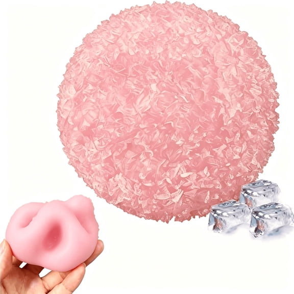 Bomd Slushy Squishies, Crunchy Squishy Stress Ball, Waxberry Moldable Crunchy Stress, Satisfying Slush Texture Squishy Helps Unwind As Portable Relaxing Desk Toy For Daily Use,Pink,2.4In