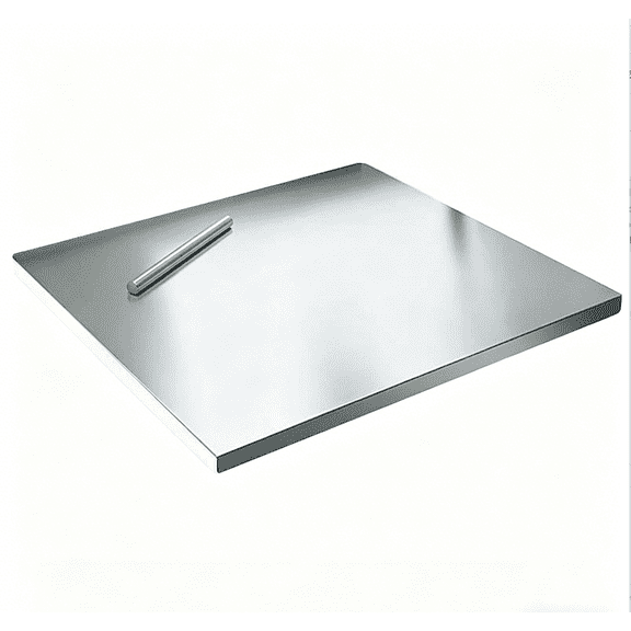 Bomd Stainless Steel Cutting Board - with Juice Groove & Raised Edge – Non-Porous & Easy Clean 11.8x11.8 Inch Kitchen Counter Plate for Home Chef Food Prep Countertop
