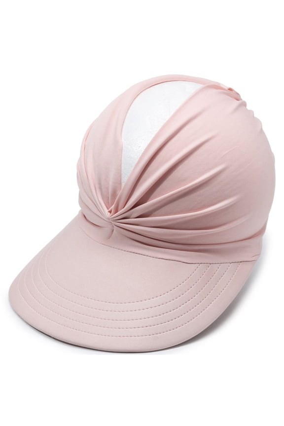 Wide Brim Visor Hats for Women-Lightweight Packable Ponytail Hat, Comfortable Quick-Dry Sun Visor for Casual Lightweight Wide Brim Adjustable Velcro Outdoor Cap Hiking Fishing Travel Pink
