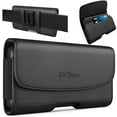 thumbnail image 1 of Cell Phone Belt Holder for iPhone 15 15 Pro 14, 14 Pro 13 Pro, 13 12 Pro, 12, iPhone 11, XR, Premium Holster Case with Belt Clip for Men ID Card Pouch (Fits Otterbox Commuter Case on), 1 of 5