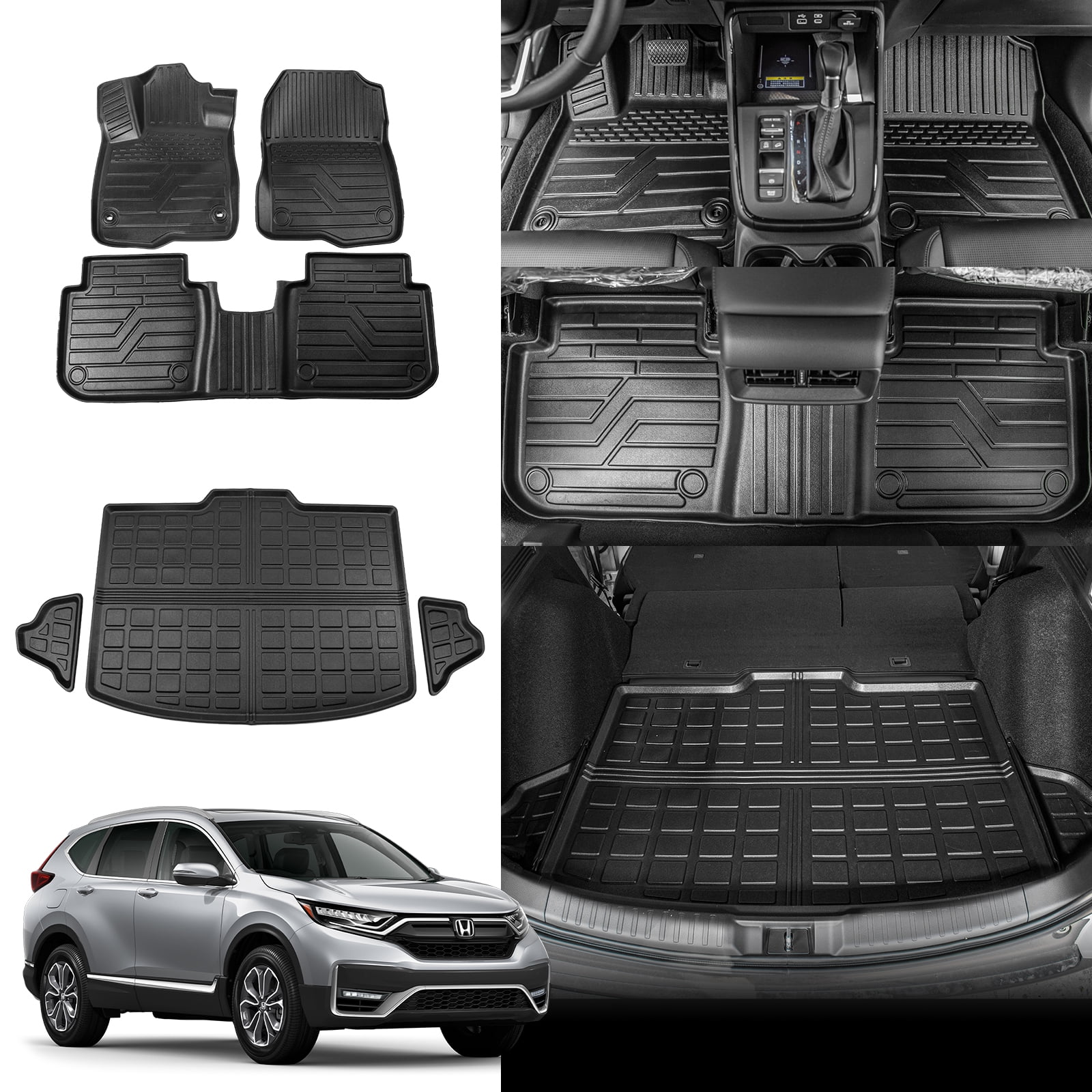 Bomely Fit 2023 2024 Honda CRV Fuel Floor Mats Trunk Mat Cargo Mat