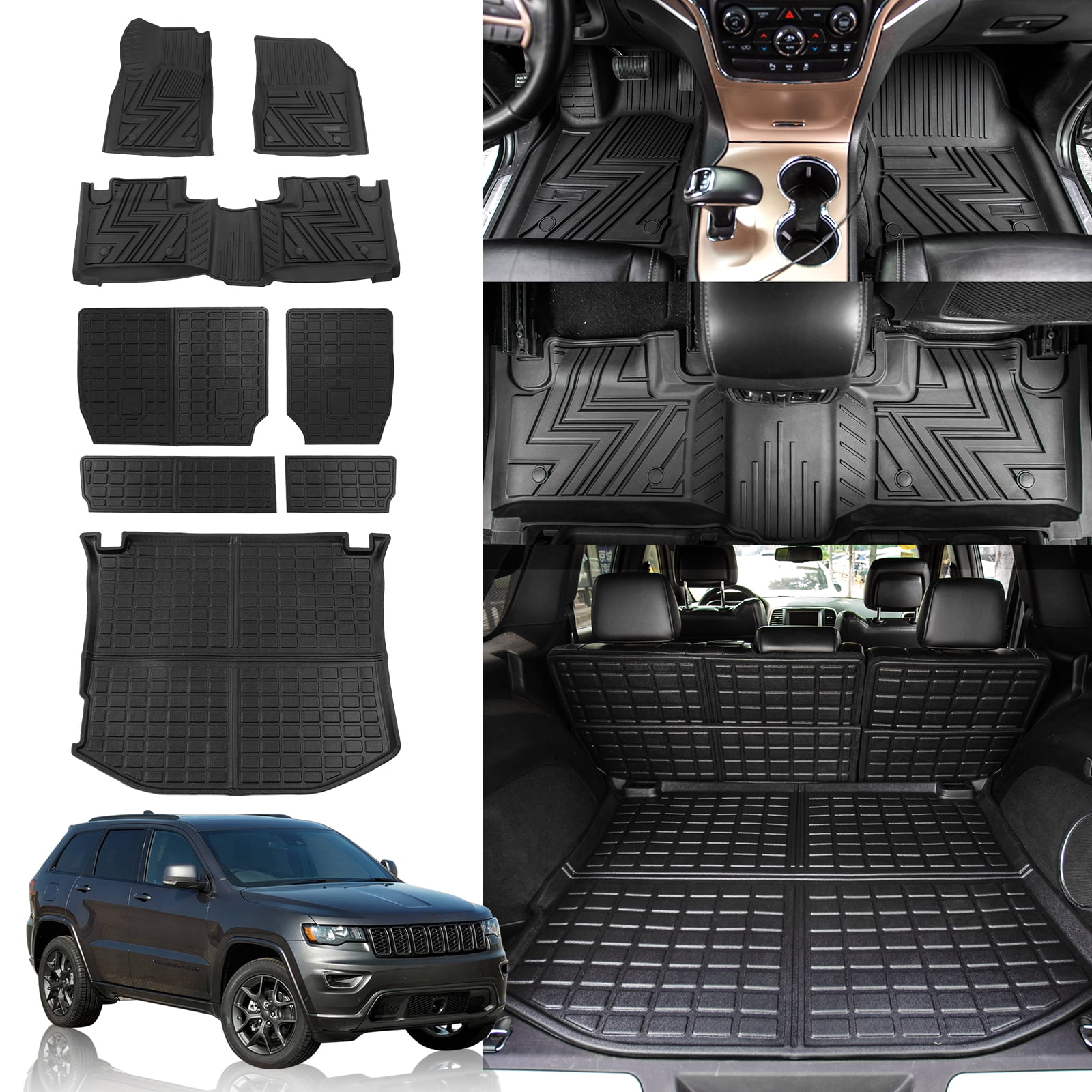 Bomely Floor Mats Compatible with 2011 2021 Jeep Grand Cherokee
