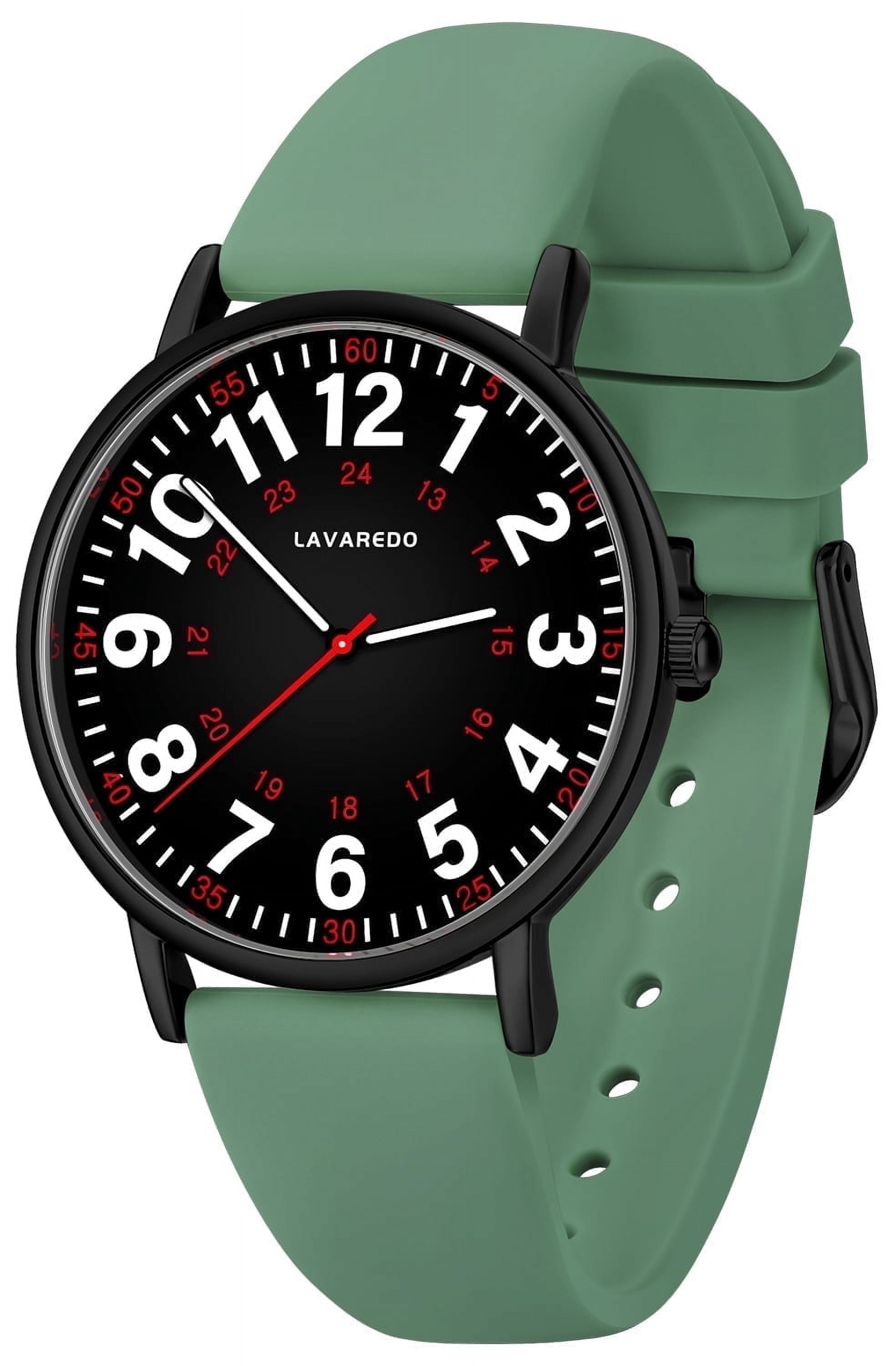 Bomieux Watch for Women Nurse Watch for Doctors Luminous Easy Read Dial,12/24 Hours with Second Hand,Silicone Band,Waterproof Watch Mother's Day gift for Women