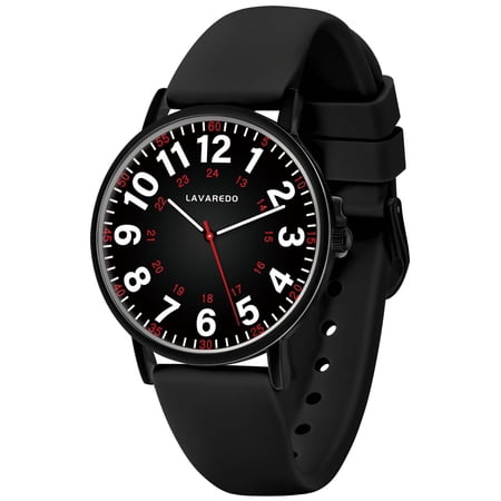 Bomieux Watch for Women Nurse Watch for Doctors Luminous Easy Read Dial,12/24 Hours with Second Hand,Silicone Band,Waterproof Watch Mother's Day gift for Women