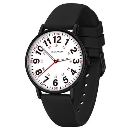 Bomieux Watch for Women Nurse Watch for Doctors Luminous Easy Read Dial,12/24 Hours with Second Hand,Silicone Band,Waterproof Watch Mother's Day gift for Women