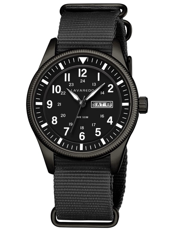 Watches for Men Military Sport Watch with Nylon Strap Stylish Luminous Analog Quartz Watch Gift for Men