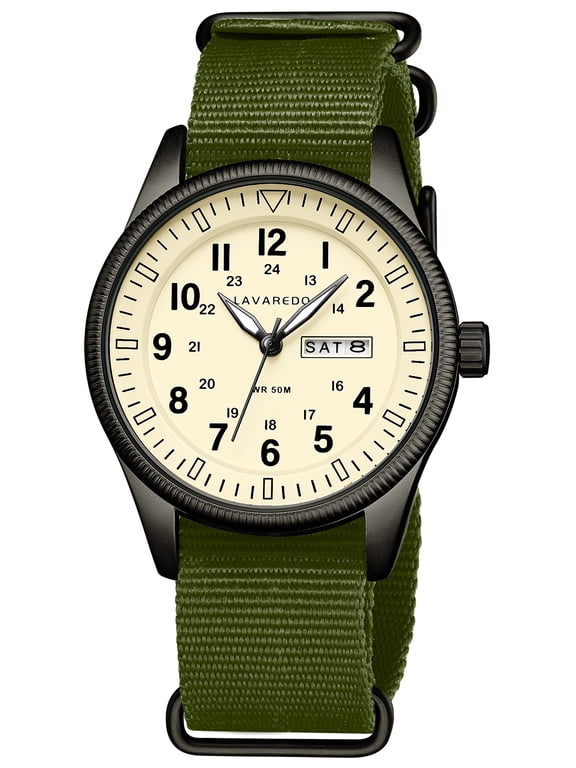 Watches for Men Military Sport Watch with Nylon Strap Stylish Luminous Analog Quartz Watch Gift for Men