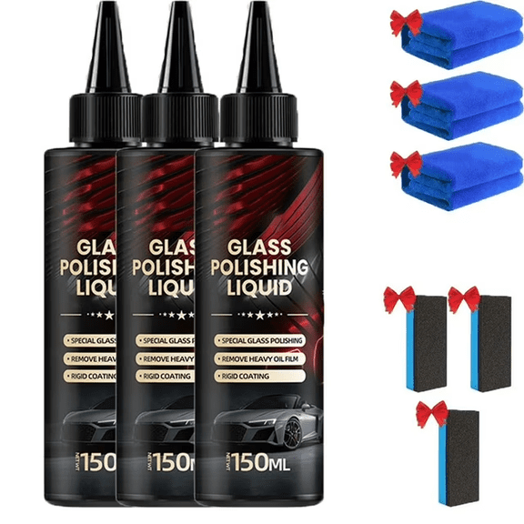 Bomini Glass Polishing Liquid D1, Bianca Car Glass Polishing Compound, Glass Oil Film Remover, Anti-Fog Hydrophobic Coating Spray, Removes Swirls, Scratches, Wiper Marks Oil Film