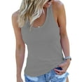 thumbnail image 1 of Bomotoo Ladies T Shirts Solid Color Tank Top Sleeveless Vest Loose Summer Tops Dailywear Blouse grey M, 1 of 2