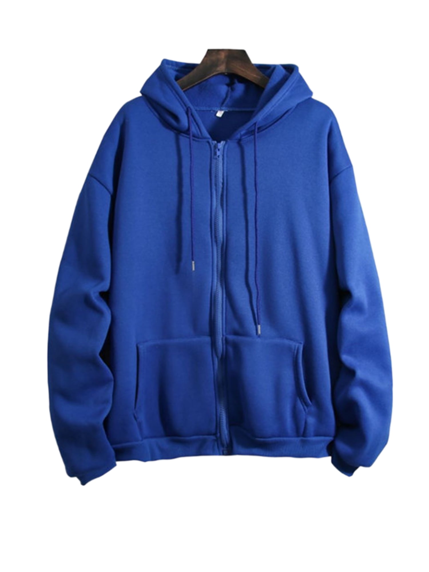 Loose Hoodie Long Sleeve Plain Fashion Mid-Long Jacket