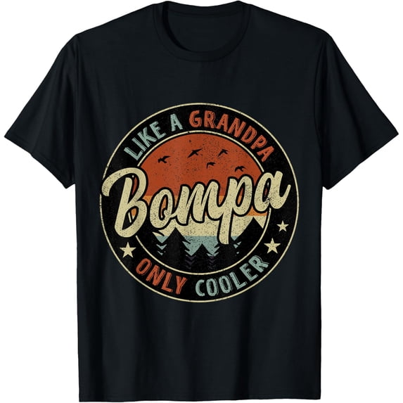 Bompa Like A Grandpa Only Cooler Vintage Retro Father'S Day T-Shirt