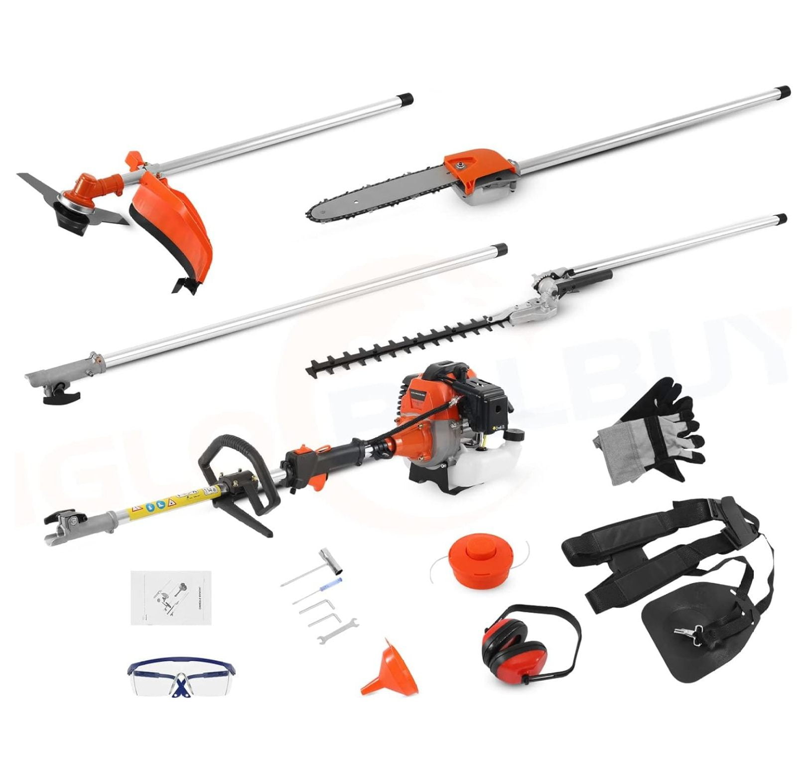 Bomrokson 52cc 2Stroke 5 in 1 Garden Hedge Trimmer Combo, Gas Powered
