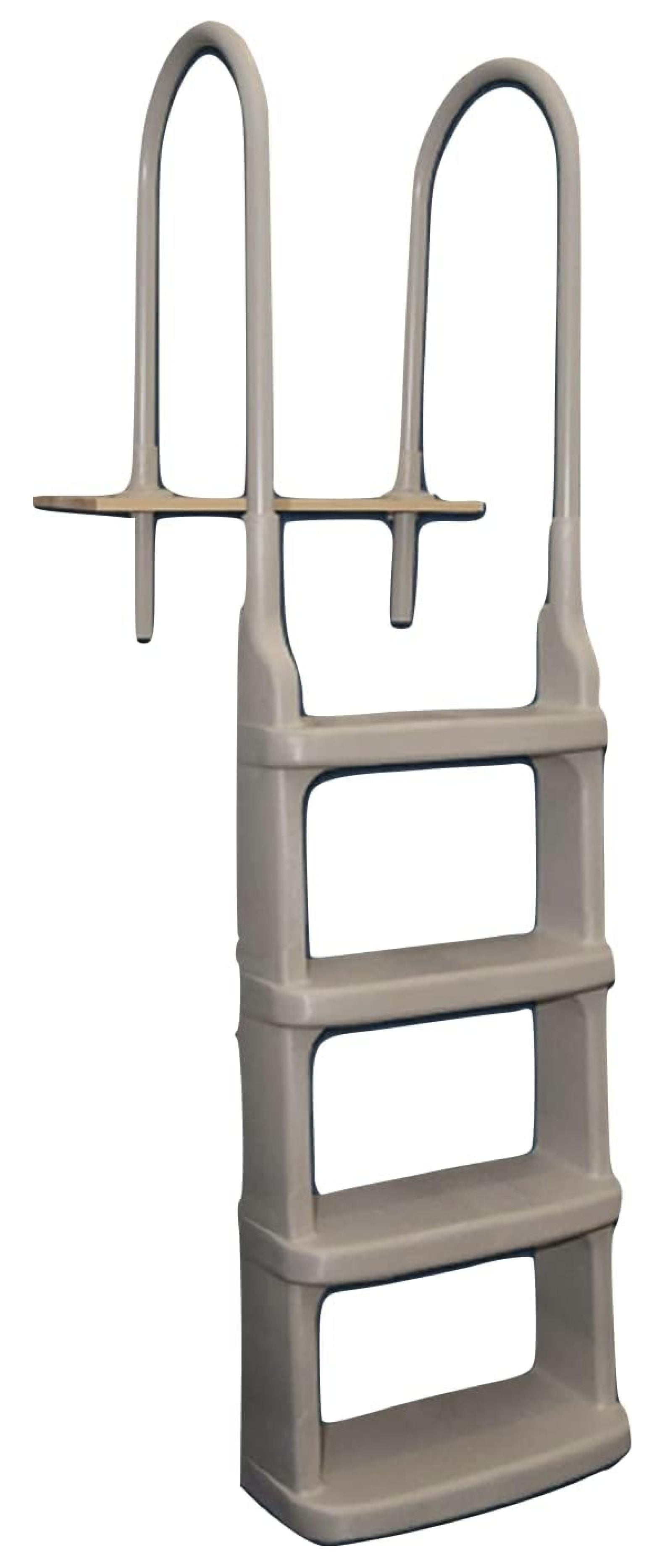 Bomrokson Easy Incline Taupe Pool Deck Ladder for to 54 Inch Above