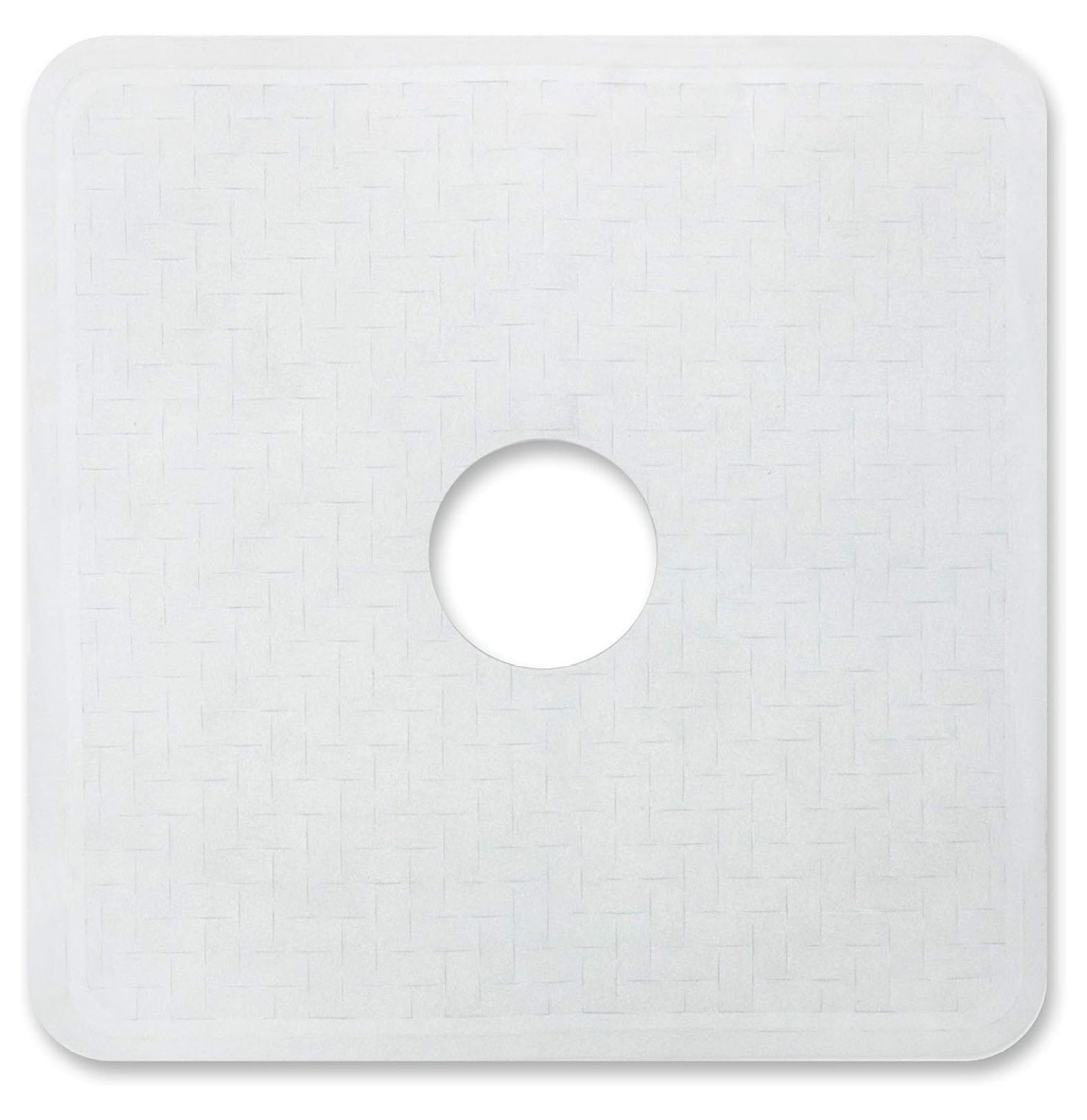 Bomrokson Home Square Shower Stall Mat, Center Cut Hole, Non Slip
