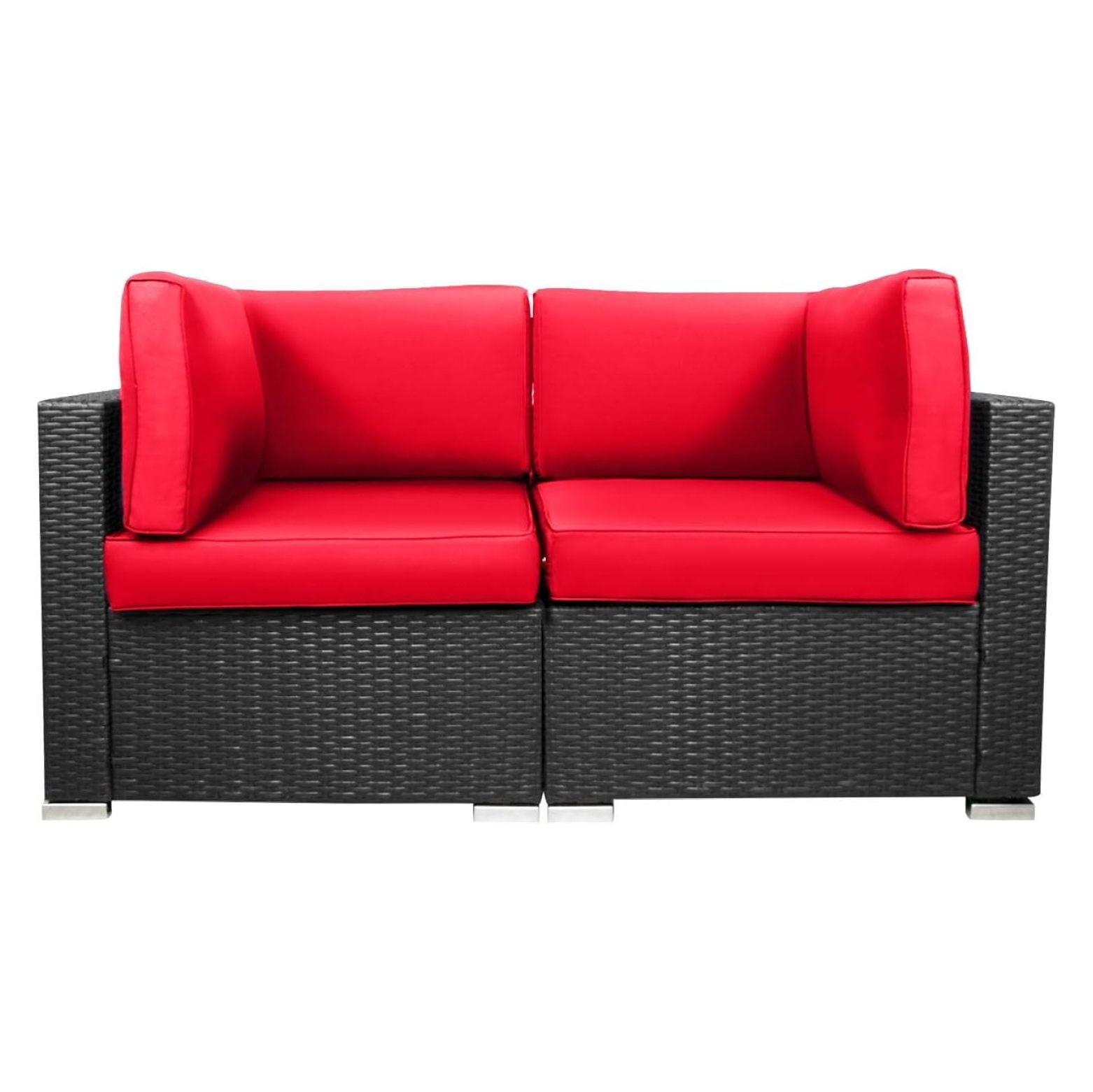 Bomrokson Loveseats Patio Sectional Corner Sofa All Weather Wicker