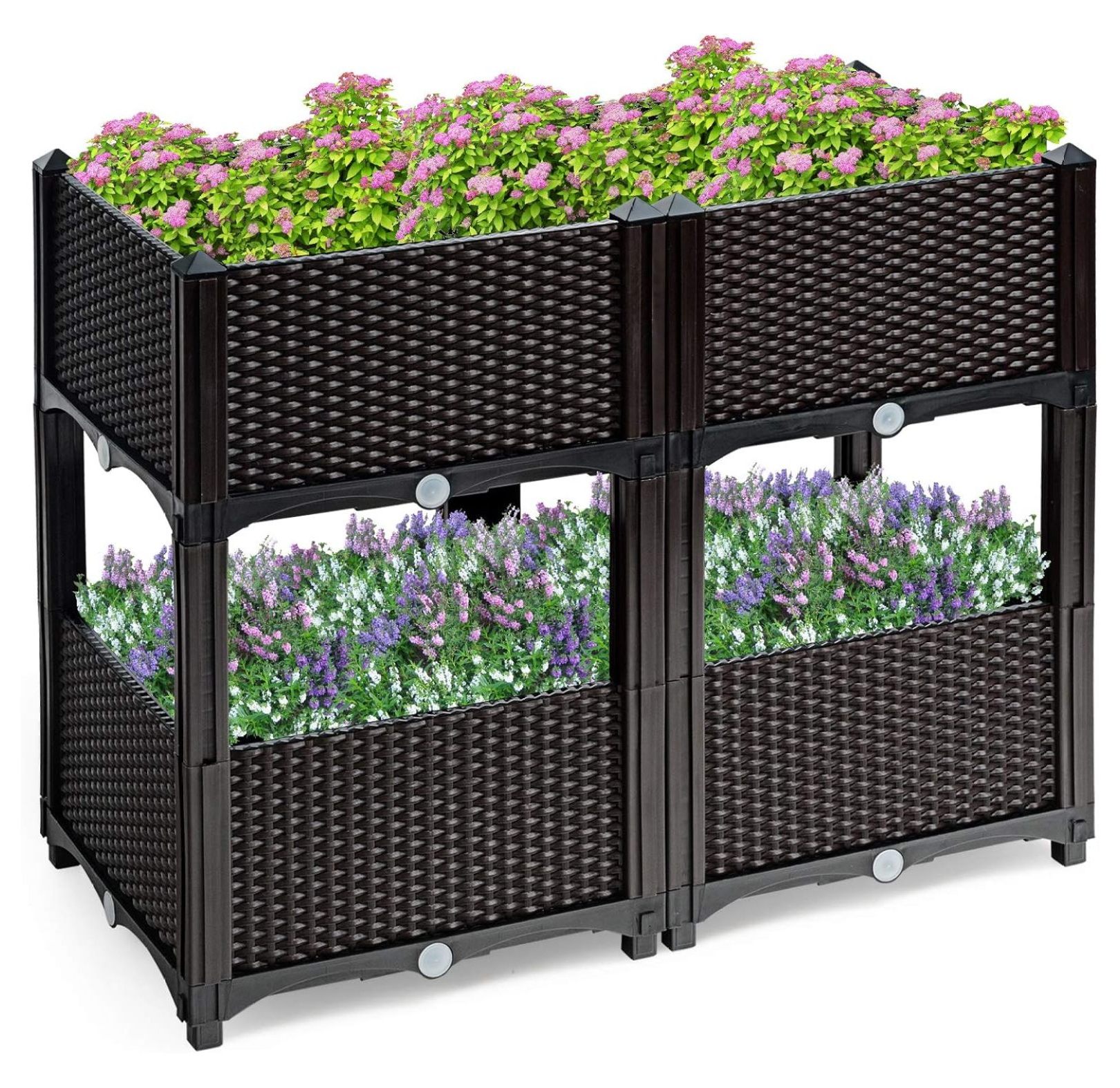 Bomrokson Raised Garden Beds, Set of 4 Elevated Planter Boxes with