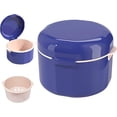 thumbnail image 1 of Trianu Denture Bath Case, No-Leak Double Layer Dry & Wet Separation Denture Bath Box, Portable Denture Case, Removal Tool, Brush for Dentures, Clear Braces, Mouth Guard, Retainers (Blue), 1 of 7