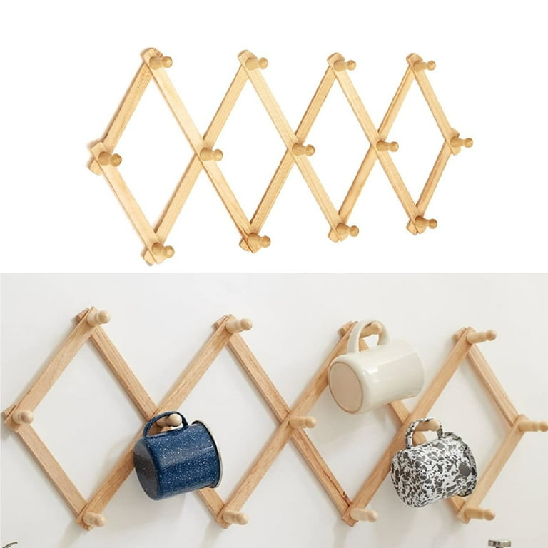 Trianu Expandable Coat Rack Wall Mounted, Accordion Wall Hanger