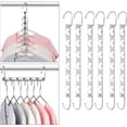 thumbnail image 1 of Trianu Space Saving Hangers Metal Clothes Hangers 6X2 Slots Magic Plastic Hanger Cascading Hanger Updated Hook Design Closet Organizer Hanger (Pack of 6), 1 of 6