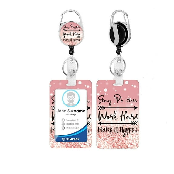 Bomutovy Wallet Durable Badge & ID Holders, ABS Pink, 4.50 x 2.80 x 0.30 in, 0.11 lb