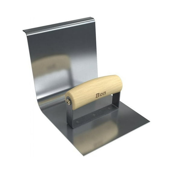 Bon 12-812 Base Tool -Stainless Steel 6-inch X 6-inch - 1-inch Radius 6-inch Lip Wood Handle