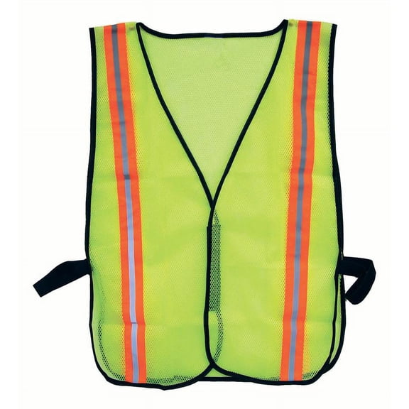 Bon 84-673 Safety Mesh Vest, Lime With Reflective Stripe 1-1/2-Inch Wide