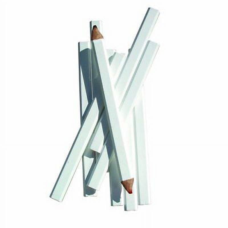Bon 84-844 7-Inch Carpenter Pencil, Red and Black Medium Lead with White Casing, 72-Pack