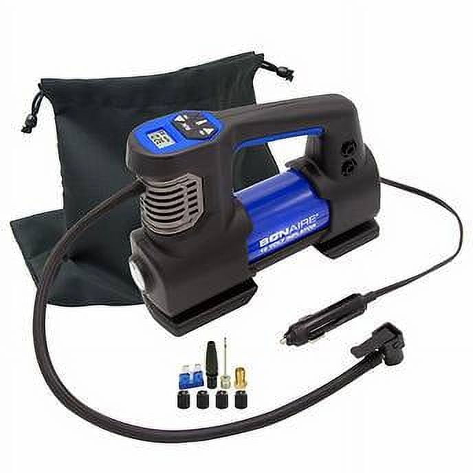 Bon-Aire 12V Analog Pressure Gauge Tire Inflator-Black